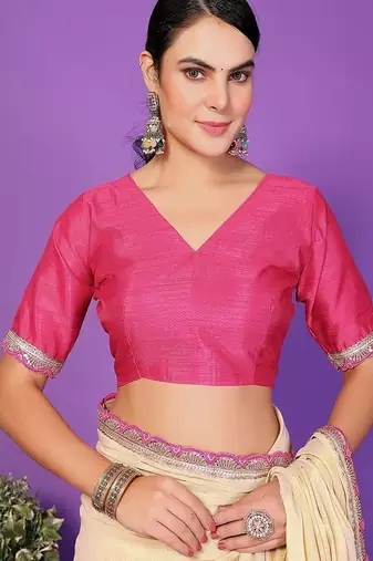 chiku wedding party & festive cotton silk embellished saree with blouse