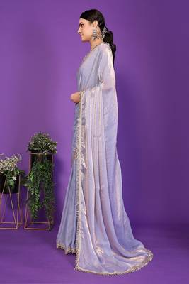 light_teal wedding party & festive tissue embellished saree with blouse 4