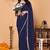 blue wedding party & festive georgette embellished saree with blouse