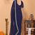 blue wedding party & festive georgette embellished saree with blouse