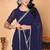 blue wedding party & festive georgette embellished saree with blouse