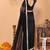black wedding party & festive organzatemple border saree with blouse
