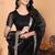 black wedding party & festive organzatemple border saree with blouse