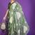 green wedding party & festive art silk floral print saree with blouse