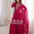 Traditional dark pink embroidered kurta with flowy palazzo