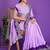 lavender wedding party & festive art silk embroidered saree with blouse