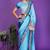 blue wedding party & festive art silk embroidered saree with blouse