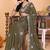 olive wedding party & festive art silk embroidered saree with blouse