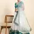GREEN and WHITE ZARI satin silk Sequin EMBROIDERed LEHENGA CHOLI WITH BLOUSE