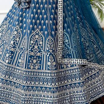 STUNNING NAVY ZARI SEQUin work GEORGETTE LEHENGA WITH BLOUSE 4