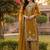 Mustard gold thread embroidered palazzo suit