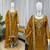 Mustard gold thread embroidered palazzo suit