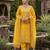 Yellow silk-blend palazzo suit