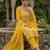 Yellow silk-blend palazzo suit