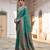 rama green solid pashimina silk saree with blouse