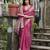 pink solid silk blend  saree with blouse