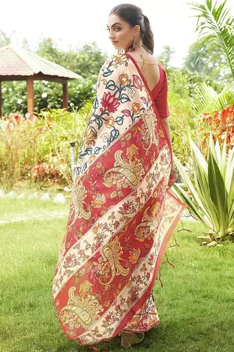 maroon solid tussar silk saree with blouse