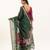 green solid blended cotton saree with blouse