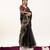 black solid blended cotton saree with blouse