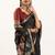 black solid blended cotton saree with blouse
