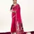pink solid blended cotton saree with blouse