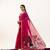 pink solid blended cotton saree with blouse