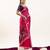 pink solid blended cotton saree with blouse