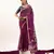 wine solid blended cotton saree with blouse