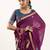 wine solid blended cotton saree with blouse