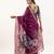 wine solid blended cotton saree with blouse