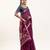 wine solid blended cotton saree with blouse