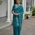 blue solid linen saree with blouse