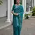 blue solid linen saree with blouse