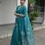 blue solid linen saree with blouse