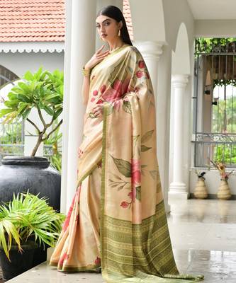 parrot green solid satin saree with blouse 5