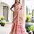 pink solid satin saree with blouse