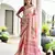 pink solid satin saree with blouse