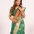 Parrot green solid silk blend saree with blouse