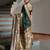 Green solid silk blend saree with blouse