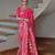 Pink solid silk blend saree with blouse
