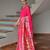 Pink solid silk blend saree with blouse