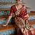 Brown solid silk blend saree with blouse
