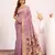 purple solid blended cotton saree with blouse