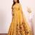 yellow solid blended cotton saree with blouse