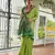 green solid raw silk blend saree with blouse