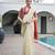 ivory solid raw silk blend saree with blouse