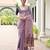 lavender solid chanderi saree with blouse