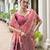 pink solid chanderi saree with blouse