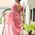 pink solid chanderi saree with blouse
