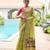 green solid chanderi saree with blouse